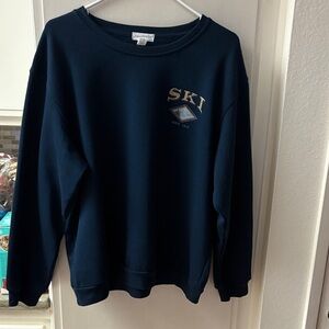 Full Tilt Navy Crewneck Sweater with Ski Design